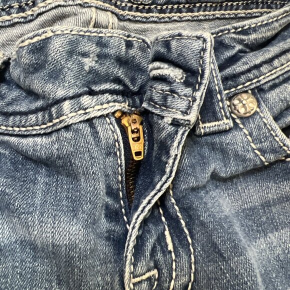 Project-Miss Me Jeans Womens 27 Low Rise Boot Y2K Embellished Medium Wash Denim - Picture 3 of 13